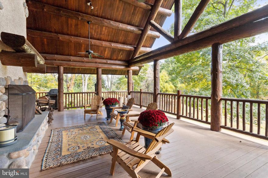 Welcome to 504 Darlington Road. This custom designed handcrafted, chinked style rough hand-hewn red pine log cabin is a WOW house. The three bedroom, two and a half bath is ready for move in. Built in 2008 and spared no expense with geothermal heating and air-conditioning.  You walk into an open cathedral 24' ceiling great room of which includes a dining room, family room with a gorgeous fireplace, custom chef's kitchen, and two bedrooms. The chef's kitchen was made with knotty cherry custom cabinets with a large island and ample counter tops. It boasts a 48" gas range with a griddle with a Knightia Fossil backsplash. In, addition, has a built-in drawer microwave, two built in refrigerators in the island, two ovens (36" and 12" pie oven), wood panel refrigerator door and two Franke stainless steel sinks./////////////Off of the family room three French doors lead to an outdoor covered porch with an exterior fireplace and 18' ceilings. /////////////Second Floor/Loft: Get away to a large Primary Bedroom and spa like bathroom with a wonderful soaking tub and walk in shower. Built in vanity with custom cabinets. ///////Basement: Plenty of storage with a separate workshop area, powder room, and oversized two car garage. //////The almost 4-acre wooded lot offers many excellent views and vantage points. //// This home is country private with city accessibility.