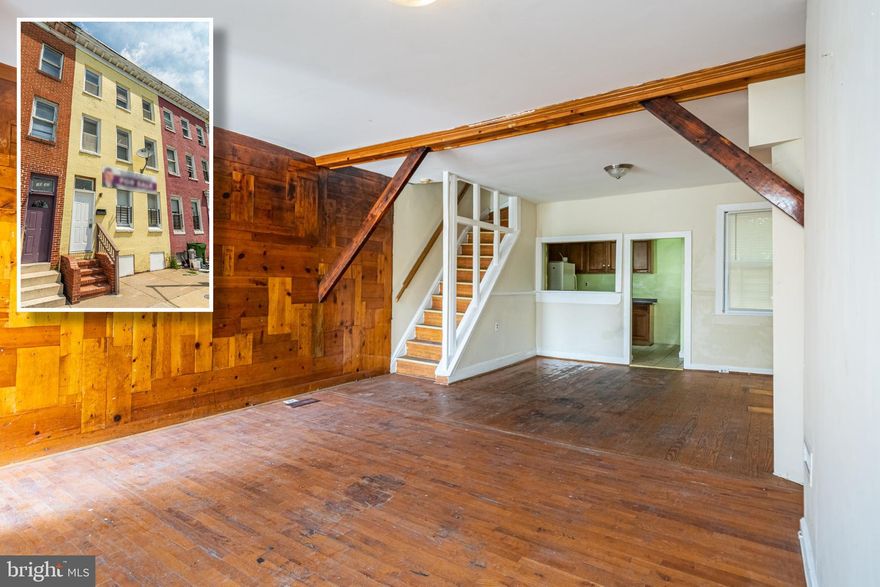 TURN KEY ROWHOME WITH 3 FINISHED LEVELS AND LARGE ROOM SIZES!  Main level has a large living room, dining area, and kitchen, 2nd level offers 2 bedrooms and 1 full bath, 3rd level Primary bedroom with a full bath, and an unfinished basement that's perfect for storage.  Perfect for an investor looking to add to their rental portfolio.  Sold As-Is