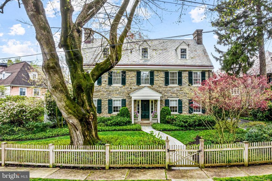 *** SHOWINGS BEGIN ON 4/21 AT 10:00*** 
Welcome to this picture perfect Wyndmoor gem, impeccably restored and improved by it's current owners over the past 11 years. Located on one of the most coveted and quiet locations in the area, this fabulous sun-filled home is set on a beautifully landscaped flat lot, within this wonderful walking neighborhood. Endless features include perfectly restored plaster walls, original or authentically replaced quarter-sawn white oak floors throughout, stunning millwork and moldings, freshly painted neutral decor throughout, updated gourmet kitchen with Subzero, Wolf and Meile appliances, new marble baths, graciously proportioned living, dining and family rooms, primary suite which is easily expandable, 5 additional spacious bedrooms, 2 additional full baths, second floor office with white custom built-ins and desk, partially finished lower level with outside access, new full house generator, all new electrical wiring, new central air, new copper gutters and freshly painted exterior trim. The list goes on. A rare find!!