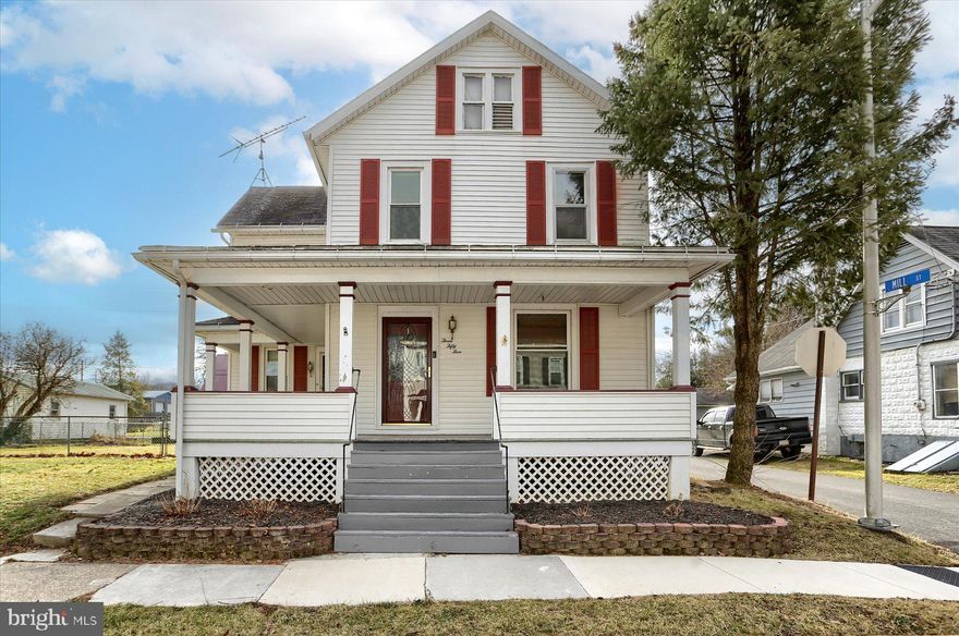 This early 1900s traditional home is a perfect blend of historic charm and modern functionality. With its inviting porch, hardwood floors, and thoughtful amenities, it creates a welcoming haven for family and guests alike. Gorgeous hardwood floors throughout as well the abundance of natural light add a touch of warmth and character to the living spaces. The open concept living/dining room is perfect for entertaining and family gatherings. And the kitchen, which is everyone's favorite gathering place, opens to the rear deck and double lot with a fenced-in yard (great for pets and kids). 3 spacious bedrooms and full bath round out the second floor. Convenient off street parking and oversize two-car detached garage not only provides secure parking but also offers potential for additional storage or a workshop. The home's proximity to the rail trail is a boon for outdoor enthusiasts, providing opportunities for walking, jogging and cycling. The nearby community park and pool offers recreational options, enhancing the overall quality of life for residents. Make an appoinment today, just in time to be settled in by Spring!
