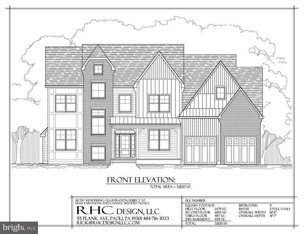 Welcome to W Central Avenue tucked into the corner of Willistown Township, abutting Malvern Borough. This fantastic location allows you to walk to King St restaurants, shopping, and of course the Malvern train station to catch the R5 Line to Philadelphia. This semi-custom home to be built on the .82-acre flag lot is complete with 4 bedrooms and 3.5 bathrooms, a full basement, and 2-car garage – there is an option for a 5th bedroom and 4th full bathroom. The modern architectural design offers clean lines and an open concept floor plan. High ceilings and large windows take advantage of the natural light. The generous living spaces include a grand foyer, gourmet kitchen, spacious bedrooms, and inviting entertainment areas. The heart of the home is the Chef’s kitchen equipped with state-of-the-art appliances, custom cabinets, and an oversized quartz island – a terrific entertaining space open to the family room! This house is built by Craft Custom Homes, known for their quality work! Please note this property is a flag lot.