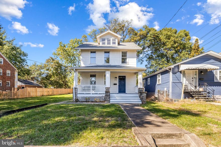 Welcome to this charming and newly renovated farmhouse home with an adjacent half-lot, located in the historic and close-knit community of Cottage City. The home boasts a welcoming front porch and a fully updated interior. You'll love the spacious, light-filled living and dining rooms, as well as the open and timeless kitchen that flows seamlessly into the family room. Upstairs, the second level features a beautifully renovated primary suite with a private balcony, along with three additional bedrooms. There's even a versatile attic, perfect for a home office or extra storage. The adjacent half-lot offers endless possibilities for entertainment or sports fun, while the additional garage is the cherry on top. Nestled among tree-lined streets and charming cottages, this home sits halfway between Hyattsville and Mt. Rainier, offering a peaceful retreat with convenient access to surrounding areas. Offers due Tuesday, 10/22 at 4pm.