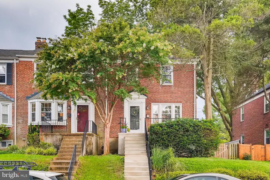 Don't miss this highly desirable end-of-group house in Rodgers Forge! This home is freshly painted  throughout with 3 beds, 2 full baths, and beautiful hardwoods throughout main and upper levels. Living room features a wood-burning fireplace, the dining room has two built in  corner cabinets that provide wonderful storage. The house is situated on one of the widest streets in the neighborhood and has a fully fenced back/side yard, deck and patio in rear of home, as well as a storage shed for outdoor equipment. Finished basement features new carpet, large storage room and full bath and built in cabinets. Voluntary HOA and neighborhood covenants. Details of covenants and national register of historic places is available on rodgersforge.org.  (This home shows well, but is being sold "as is".)