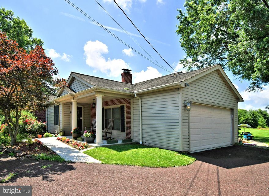 Location, Location, Location!   Charming Brick Ranch ideally located across the street from the Franconia Police Station and across the street from Franconia Community Park!!  
 backs to Municipal Property.  3 Br, 2 Ba, Wood burning stove in Fireplace in living room, hardwood floors (refinished 9/22; Installed new tub, tile, shower and fixtures in Main Bath  radiant heat, updated kitchen, covered deck, two sump pumps,  garage has Tesla charger, 3/4  acre of beautiful grounds!  Water filter and softener system 9/22, gutter guards, Samsung new
refrigerator, freshly painted walls, trim and dry wall.   Line Fee and  EDU has already been paid for this
property and all fees to Franconia Township have been paid for public hook up.  Remaining Cost due Franconia Sewer Authority is for the grinder pump which is $4,500.   There
will be a cost to run the lateral from the house to the main and is paid directly to the property owner's
contractor doing the work.  Any questions, contact George Witmayer, Executive Director, Franconia
Sewer Authority.
