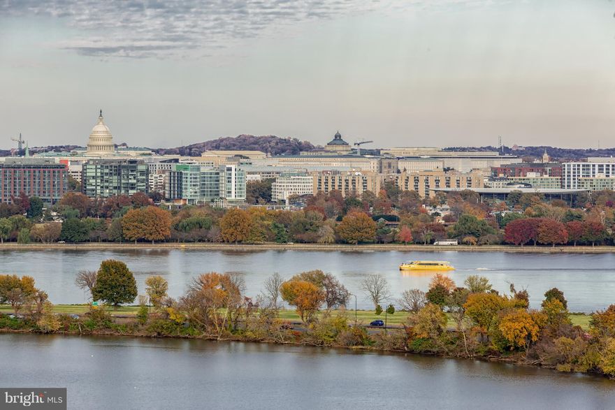 Non-stop Views of Washington, DC and the Potomac River and located in convenient Crystal City- terraces on both sides! 2 Combined units- sophisticated entertaining space and practical 3 bed/ 3 bath home- Carleton Varney- Moroccan styling- one of  a kind elegance. Floor to ceiling shutters/ master artisan work throughout. Easy Metro to DCA.  INTERIOR PHOTOS COMING SOON.