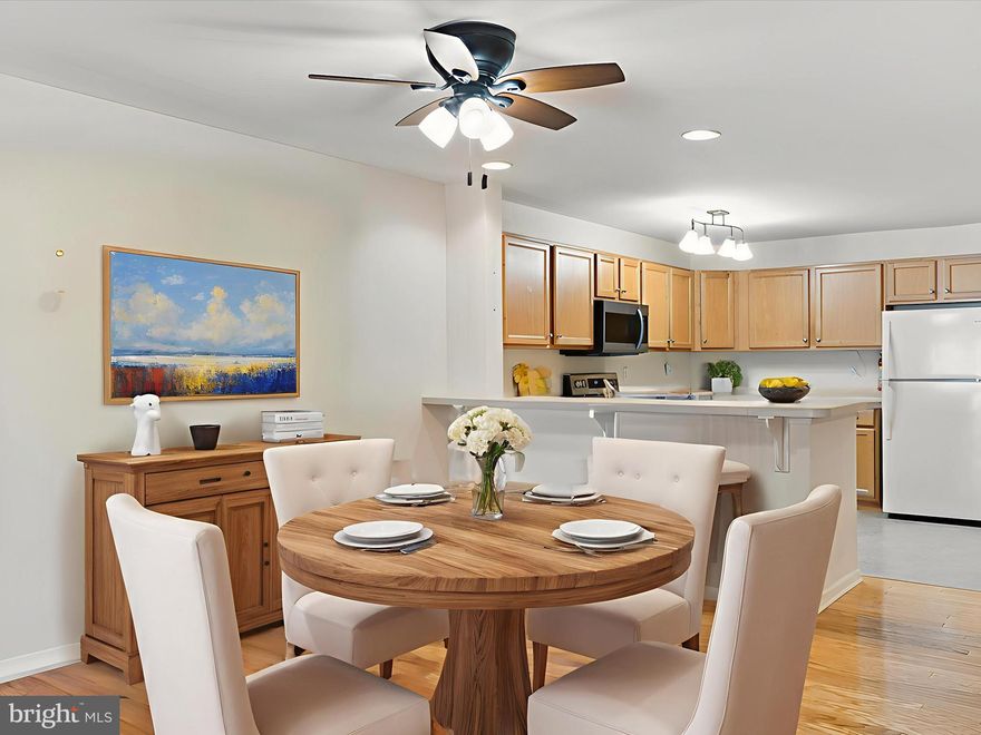 Enjoy the comfort and convenience of single-level living in this updated 2-bedroom, 2-bath condo located in the highly sought-after Congressional Village community of Middletown. The thoughtfully landscaped grounds provide a warm welcome as you arrive.
Take the elevator or stairs to Unit 5302, where an open-concept dining and living area features new engineered hardwood floors and an abundance of natural light. Just off the living room, the inviting three-season sunroom offers the perfect spot to savor your morning coffee while taking in the sights and sounds of nature. Step outside onto the deck—ideal for cultivating flowers or herbs—while enjoying peaceful views of the 9th hole at Frog Hollow Golf Course.
The primary suite features brand-new windows (2025), an en suite bath with newer tile flooring, a double-sink vanity, shower, and a new ADA-compliant toilet (2021). The second bedroom, located on the opposite side of the unit for added privacy, also includes NEW WINDOWS. The hall bath has been refreshed with new flooring and another ADA toilet.
A hallway with newer hardwood floors leads to the spacious kitchen, where your culinary skills will shine. Here you’ll find newer flooring, a Samsung glass-top range (2020), microwave (2020), GE refrigerator  (2023), and dishwasher (2021). The breakfast bar and double sink add everyday functionality.
Additional updates provide peace of mind, including a NEW HVAC system (2020), a 50-gallon water heater, and a stacked washer and dryer (2020). With close proximity to DE-1, DE-13, and DE-71, this home offers comfort, convenience, and connection to everything Middletown has to offer.
Note:  Select interior photos have been virtually staged