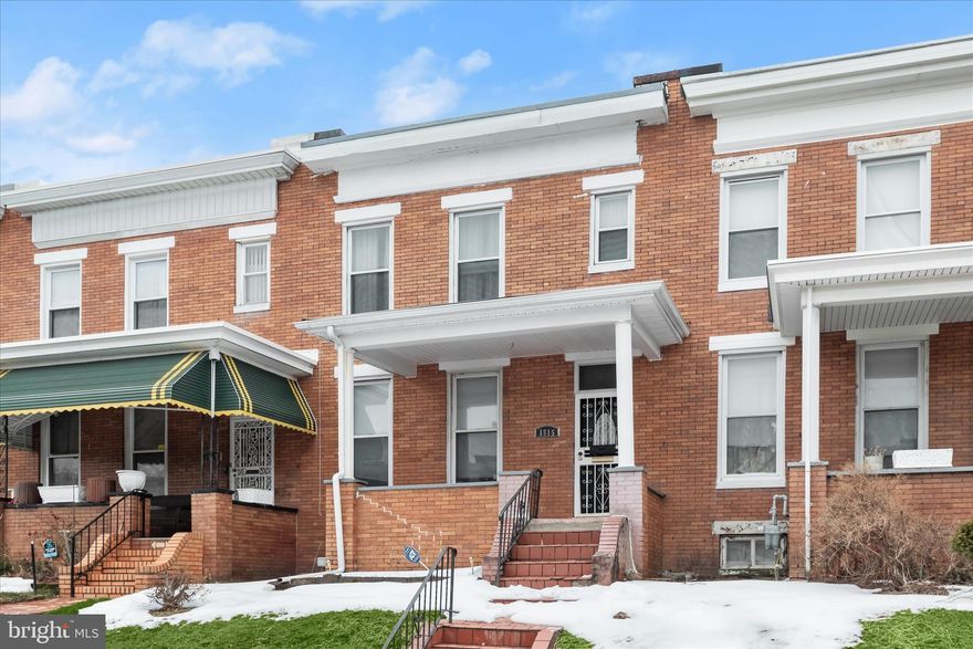 Welcome to 1815 E 32nd Street, a charming brick Colonial-style interior rowhome nestled in the Coldstream-Homestead-Montebello neighborhood of Baltimore offering 1,280 square feet of comfortable living space with three bedrooms and one and a half baths. Built in 1922, this classic home blends timeless architectural character with thoughtful updates, featuring freshly painted interiors, bright and spacious living and dining areas ideal for everyday living and entertaining.  All three bedrooms are conveniently located on the upper level, while the basement provides additional storage and flexible space. The solid brick exterior delivers enduring curb appeal, and a rare detached rear garage offers secure parking or extra storage. Situated on a 0.04-acre lot with no HOA, this move-in ready property presents an excellent opportunity for first-time buyers, investors, or anyone seeking classic Baltimore charm with modern convenience.