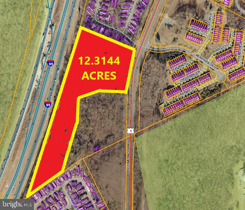 12.3144 ACRES FRONTING BOTH US 1 HWY AND I-95 WITHIN STAFFORD'S BOSWELL'S CORNER REDEVELOPMENT AREA AND PROXIMATE TO QUANTICO CORPORATE CENTER. This area is designated to include office, retail, hotel, commercial, mixed use development and more.
Approximately 450 Feet frontage on US 1 Hwy and nearly 1,800 feet on I-95. In area of growing commercial and residential development.
HIGH DEMAND HIG/DARK FIBER ALONG I-95 FRONTAGE.
PUBLIC UTILITIES ACCESSIBLE.
GREAT PRICE AT VALUABLE LOCATION!