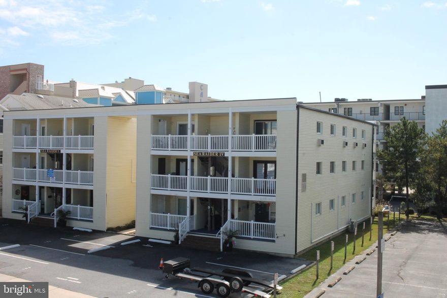 Oceanblock mid-rise building with 3 bedrooms and 2 baths a mere 250 feet from the ocean.  No pool resulting in low yearly HOA fees and 2 blocks from RT 90 allowing easy in and out of OC.  Family retreat for many years with a very real feeling of openness due to neighboring space. Why pay for someone else's vision when you can create yours here?