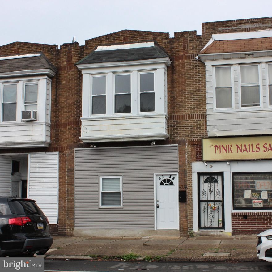 Great Commercial or mix use property on the Main Torresdale Ave, close to Cottman Ave and Exit to I-95. 2 unit and basement. Whole building was recently renovated with new hardwood floor, new bathroom, new kitchen with quarts countertop, cabinet, exhaust fan, central air, central heat, new recess light; Unit 1 can be used as office with large room in the front and two good size rooms or offices in the back, One full bathroom with shower.  access to large backyard and basement. Unit 2 upstairs: Mian bedroom front equipped with main full bathroom with shower. Double door closet. Large bedroom 2 with closet and window for natural light. Brand new hallway full bathroom with tub. Brand new kitchen with quartz countertop, cabinet and exhaust fan to outside. Unit 2 has steps to the backyard. Full basement with plenty storage space and access to street front steps for loading. Great investment. Ready to move in or start your business.