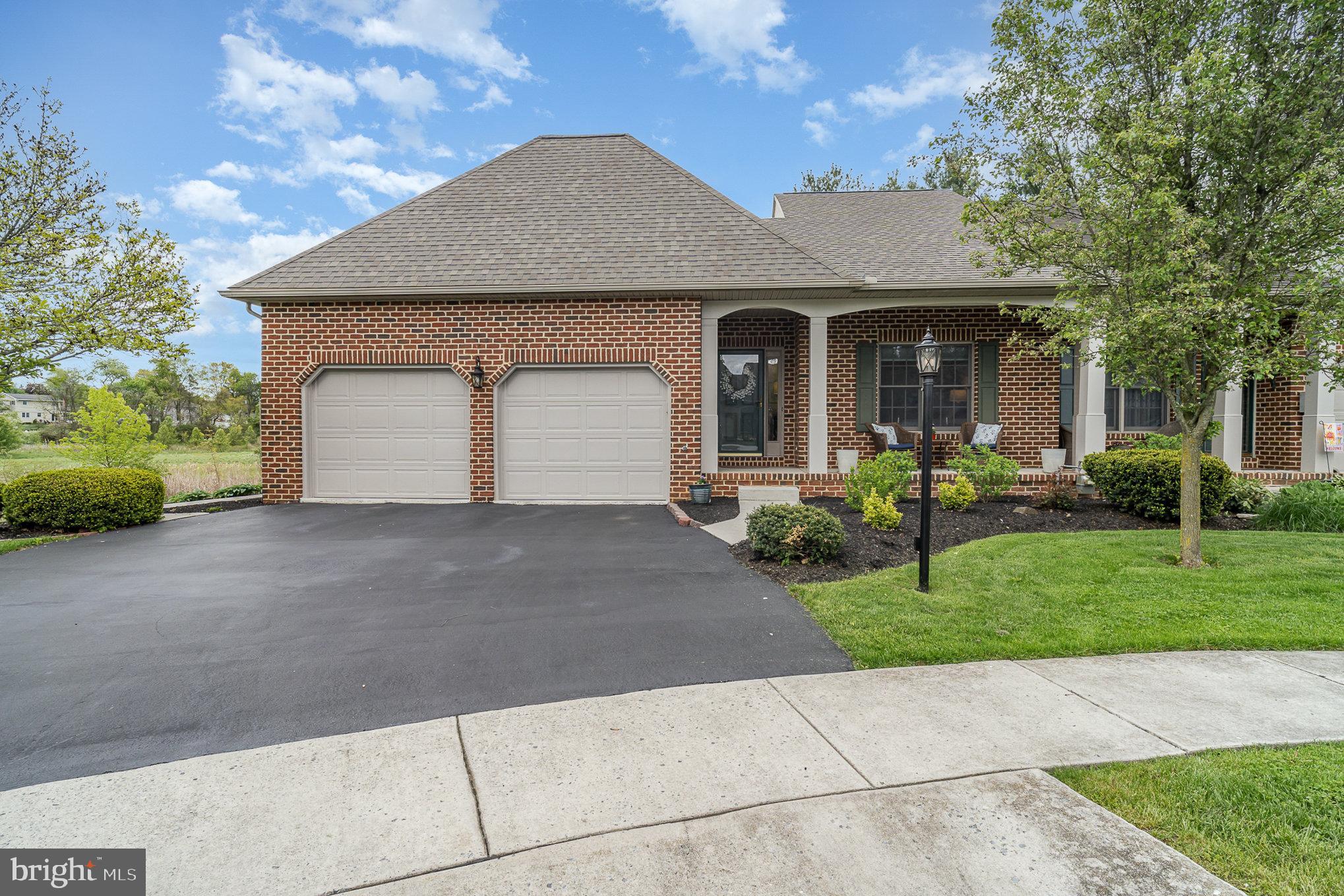Rare opportunity to own one of the most private and sought after end unit townhomes situated at the end of a quiet cul de sac on Beilman Court in Ashcombe Farms. Location is supreme as this home offers complete privacy from the large side patio with views of Trout Run. Enjoy the many wildlife that live in this protected nature preserve. This stunning ranch home offers large master suite with french door entry, newly updated master bath and large walk in closet. Open kitchen, living and dining room make this home ideal for entertaining.  The rear of the home has a large sunroom/den with custom built in bookcases perfect for a library. Fresh paint from top to bottom. New roof within the last 3 years. 2 car oversized garage. Extra features are hardwood floors, granite countertops, new GE micro/oven combination, induction cooktop, main floor laundry and the list goes on. Do not miss your chance at this rare opportunity.
