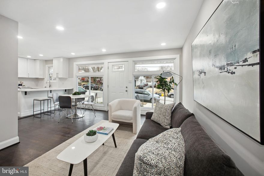 Welcome to 7843 Burnside in the delightful city of Hyattsville, Maryland. This newly renovated stunning townhouse with 3 bedrooms and 2 baths is perfect for anyone looking for a spacious and comfortable home with plenty of amenities. As you step inside on the main level, you’ll be greeted by a warm and inviting living room with an open style fully equipped kitchen which showcases gorgeous stainless-steel appliances, lovely quartz countertops, and elegant custom cabinetry. The bedrooms feature large bright windows which offer tons of natural light, and the bathroom consists of modern vanity, contemporary tiled showers with bathtub facility, and beautiful designer finishes. The lower level has a wonderful large family room that offers ample room for entertaining guests, and a functional laundry room attached with a huge storage room to fulfill all your needs.  Great location close to major stores, public transport, and school. WILL NOT LAST!