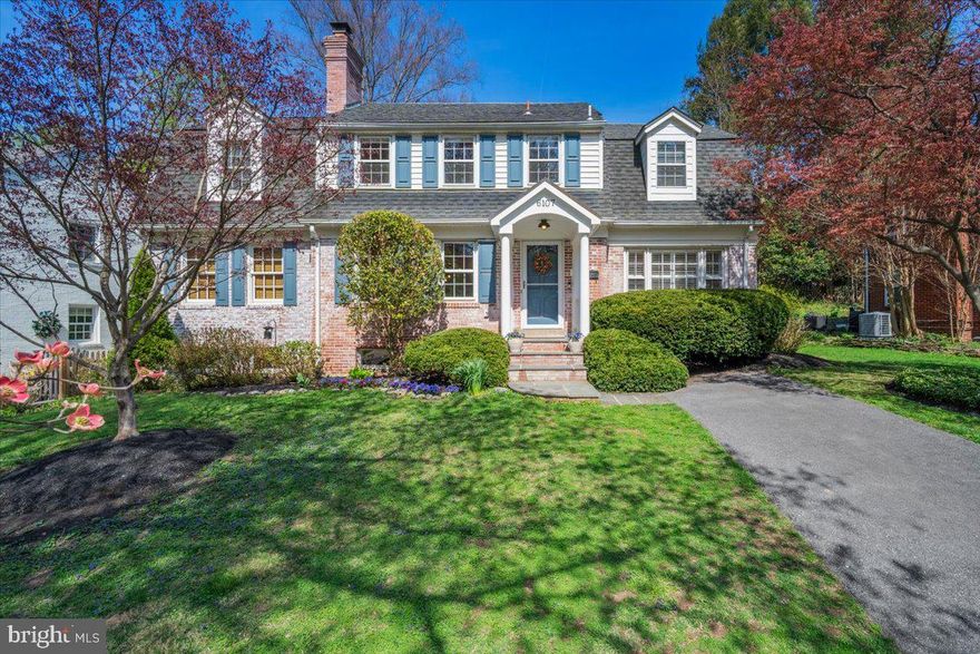 Set in the heart of Bethesda’s highly sought-after Woodacres neighborhood, 6107 Cromwell Drive is a charming colonial that pairs timeless architecture with a cheerful and thoughtfully layered interior. The home offers a structure that allows each space to function with purpose while maintaining an easy overall flow. Positioned on a beautifully landscaped lot with a terraced and turfed backyard, the home blooms with colorful plantings from spring through fall. Kid-friendly sidewalks along Cromwell Drive provide easy walking access to the top-rated Woodacres Elementary School, Woodacres Local Park, and the revitalized Westbard Square. 
 
The main level unfolds through a series of purposeful living spaces. At the front of the home, the living room—centered around a fireplace—creates a warm and inviting focal point. From there, the home transitions to a cozy breakfast room and the kitchen. Outfitted with stainless steel appliances and butcher block countertops, the kitchen connects to a light-filled dining room where skylights draw in natural light and frame views of the backyard.

Beyond the kitchen, a separate family room provides a more relaxed setting for everyday living. A main-level bedroom suite with an adjacent full bath is privately situated off of the breakfast room, offering an ideal option for guests, multigenerational living, or a quiet primary suite alternative. Additional main-level rooms—including an enclosed porch and a study with wet bar—offer flexibility for work, entertaining, or quiet retreat, creating a home that adapts easily to a variety of lifestyles. A well-placed powder room adds convenience for guests. 
Upstairs, three large bedrooms are complemented by a sitting room which can function as a playroom, office, or secondary lounge, along with two full baths that support comfortable daily living. Hardwood floors run throughout, adding continuity and a sense of enduring quality. 

The lower level expands the home’s functionality with a recreation room, a full bath, and a generous unfinished storage area. The unfinished storage space also presents a meaningful opportunity for easy future customization, whether envisioned as a home gym, additional bedroom suite, or extended living space.

Outdoors, a spacious patio anchors the exterior living experience, opening to a terraced and turfed yard that is both visually appealing and designed for ease of maintenance - ideal for everyday use and entertaining alike.

Equally compelling is the Woodacres community itself, widely regarded as one of Bethesda’s most beloved neighborhoods. Known for its tree-lined streets, classic brick colonials, and strong sense of connection among residents, Woodacres offers a rare blend of charm and community. Neighborhood traditions such as the annual Fourth of July and Halloween parades, seasonal gatherings, block parties, and an active citizens association create an environment where neighbors genuinely engage and connect. The neighborhood surrounds Woodacres Local Park with playgrounds, tennis courts, and open green space, and is served by highly regarded schools including Wood Acres Elementary, Pyle Middle School, and Walt Whitman High School. Located just minutes from downtown Bethesda, the Capital Crescent Trail, and major commuter routes into Washington, D.C., the home offers a lifestyle that balances neighborhood warmth with everyday convenience.


Public record reflects total square footage of 3,368. 
Floorplans from Interior Footprints reflects total square footage of 3,750.
All measurements are approximate. Property details and square footage should be independently verified, and not used for property valuation.