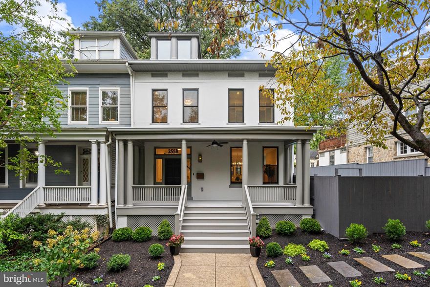 Masterfully renovated in 2024 by Dilan Homes, 2558 36th St NW presents an exquisite semi-detached 1913 Colonial in Observatory Circle with a swimming pool and 2-car garage! Boasting 5 Bedrooms and 4.5 Bathrooms across 4,100 total square feet, the home’s interiors showcase incredible scale, designer fixtures, and high-quality finishes throughout an open concept floor plan. The Main-Level with 9’7” ceilings lend effortless flow between entertaining spaces, to include the Living, Dining, and Breakfast Rooms, Sunroom, and a Gourmet Kitchen, complete with waterfall quartz countertops and Viking appliances. Offering seamless indoor-outdoor living, the Breakfast Room with accompanying Mudroom opens to a rear deck overlooking a manicured garden area, in-ground 40’ swimming pool, and an extensive lounge patio. A detached 2-car garage provides a coveted urban convenience. The Second Level boasts soaring 9’7” ceilings, an ensuite Primary Bedroom with expansive walk-in closet, 2 additional Bedrooms and a Hall Bathroom. The Third Level hosts a Fourth Bedroom, Full Bathroom, Laundry Room, Storage Room, and Utility Room, all adorned with vaulted ceilings. A fully finished and multifunctional Lower Level features a large Recreation Room with built-in wine bar, an additional Bedroom, Full Bathroom, Laundry Closet, and Office space with access to an outdoor storage area. Perfect for long term house guests or an au pair, a walkout stairway leads to the rear yard’s outdoor retreat. Located in Observatory Circle, 2558 36th NW offers prime proximity to restaurants and retail on Wisconsin Ave and is zoned for Stoddert ES, Hardy MS, and MacArthur HS.