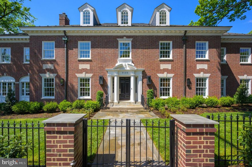 Elegantly set on one of DC's most coveted residential streets, 3120 Woodland Drive, NW has been given a brand new 2020 complete renovation by premier developer, Coba Properties. The project retains the historic 1920s Georgian brick structure's charm while bringing forth the design and amenities sought out by today's twenty-first-century buyer with design by award-winning Akseizer Design Group. Home to several esteemed owners over the last century, "The Piano Estate" name gives a nod to the original residents, Jessie & Homer Kitt, founders of the present-day Jordan Kitt's Music Company. Four finished levels boast 6 bedroom suites, 7 full + two half bathrooms, 4 fireplaces, Waterworks finishes, top-of-the-line Thermador and Bosch appliances, herringbone white oak hardwood floors, exquisite moldings, custom-built cabinetry, wine cellar, second catering kitchen, and a beautifully manicured private garden awash in southwestern light. The gracious lot of over a half-acre is primed for entertaining featuring multi-level terraces, outdoor kitchen, 42' x 17' swimming pool and spa, and spacious lawn.