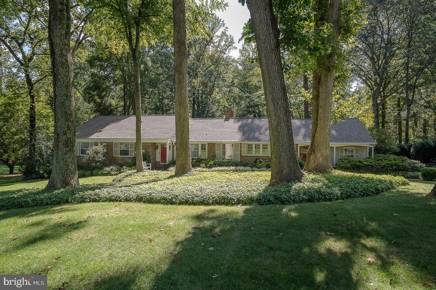 Welcome to 712 Woodcrest Road in Wayne, a meticulously maintained Colonial Ranch home offering timeless charm and modern updates. This 3 Bedroom, 3 full Bathroom home is perfectly situated on a beautifully landscaped lot in a highly sought after neighborhood just minutes from everything Wayne has to offer and within the award-winning Radnor School District. The slate walkway leads to the front door which opens into an inviting Foyer. To the right is a lovely Dining Room ideal for entertaining with a chair rail, double crown molding, electrified wall sconces, large window with a deep windowsill and hardwood floors. Back in the Foyer, walk directly into the spacious light filled Living Room with a large picture window, built-in display case, handsome millwork surrounding the wood burning fireplace, double crown molding and hardwood floors.  At the heart of the home is the updated Kitchen which shines with white cabinetry, "Absolute Black" granite countertops, tile backsplash,  Sub-Zero refrigerator, Wolf Double oven, Asco dishwasher, stainless cooktop and an inviting Breakfast area with a custom made light fixture. Off the Kitchen is the Laundry area with a door to a covered Porch. The Kitchen leads into a cozy Family Room with  a wood burning fireplace, built-in bookshelves, and hardwood floors. There is a door that opens directly to the Patio with a heated pool and the beautifully landscaped backyard, creating the perfect spot for everyday living and gatherings. 
Back in the Foyer, turn left to the Hallway with custom made light fixtures and a large closet. The Hallway leads to a spacious Primary Bedroom with hardwood floors , two closets and a recently updated Ensuite Bathroom featuring a quartz topped vanity and a sleek frameless shower door over the tub. There are two additional generous sized Bedrooms and a Hall Bathroom with a furniture style vanity with Corian top and a tub/shower.
The Lower Level offers an abundance of flexible space including an in-home Office, Utility Room, full Bathroom with a shower, game and recreation areas plus a well designed Kitchenette with a sink and mini refrigerator and freezer. There is a direct walk out access to the backyard which completes this level. Step outside to the beautifully landscaped grounds, filled with many flowering bushes and perennials, where a heated pool awaits    just the right size for summer fun! The private backyard provides room for gardening, play or relaxation. The cul de sac setting adds to the home's appeal offering both tranquility  and a neighborhood feel. All of this comes with the convenience of being close to shopping, dining, train stations and major roadways. This home combines convenience, charm and ONE FLOOR LIVING in one of Main Line's most desirable areas. It is truly a GEM and ready to welcome its next chapter! Welcome Home!