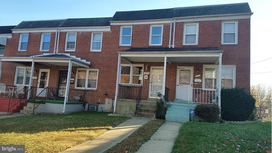 Beautiful brick town home with cozy front porch   Large rear deck ready for your grill   Open layout kitchen with table space   warm hardwood flooring   Basement with half bath   Walk out lower level   storage shed   Super convenient location very close to Rt. 95, 695 & 295 - Nearby hospital. Come take a look, and bring your best offer!