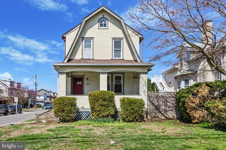 This charming 1812 square foot Dutch Colonial,  located on a corner lot (59 x 151), offers a unique blend of residential comfort and commercial potential. Zoned for commercial, mixed-use, the property provides an opportunity for both homeowners and investors. From the covered front porch you will enter the spacious LR with beamed ceilings which seamlessly flows into the dining room. The DR also features a beamed ceiling and decorative fireplace, adding warmth and character to the space.  The kitchen is generously sized and equipped with white cabinetry, stainless steel appliances—including a Sub-Zero refrigerator, gas range, dishwasher and garbage disposal. A built-in pantry and new laminate flooring completes this space. Off the kitchen, you’ll find a  laundry area and access to the back entrance. Additionally, the unfinished basement offers a convenient 2nd toilet and plenty of storage. The upper level features 3 good sized bedrooms with ceiling fans and 1 full updated bath with a shower-tub combo, a pedestal sink, charming beadboard and new tile flooring The second floor also includes a large linen closet and access to the attic for additional storage.
Throughout the home, you’ll enjoy refinished hardwood flooring, updated electrical wiring and the interior has been freshly painted. A new roof was installed in 2013, and the gas heat has been serviced annually
The detached 2-car garage is an exceptional feature, complete with a 14 x 8 attached office space, fully equipped with its own heat, plumbing, electric, and water. Currently rented to a contractor, this space offers potential income for the new owner. The private driveway provides 4-5 parking spaces
Located close to Carlinos, Sam's Pizza, Suburban Square and all that the vibrant town of Ardmore has to offer. This property offers endless possibilities—whether you're looking for a charming home, a place for a business, or potential rental income, this property is a must-see!