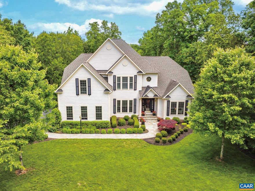 Open House Saturday 4/11 from 11:00-1:00. Nestled within the prestigious gated community of Glenmore, this flawlessly maintained estate offers the pinnacle of golf course living. A striking blue stone walkway leads into an expansive open floor plan defined by extensive millwork and a breathtaking great room featuring 20-foot coffered ceilings and a cozy fireplace. Perfectly designed for one-level living, the primary suite and a dedicated home office with custom built-in bookshelves are located on the main level, while a second level has 3 additional bedrooms, 2 baths & private office. The oversized kitchen is a chef?s delight, anchored by a massive island and an electric cooktop for easy cleanup. The finished terrace level serves as an entertainer?s sanctuary, boasting a family room with the home?s second fireplace, a full guest suite, an extensive wet bar, and a wine cooler. Outside, the rear blue stone patio provides a serene setting backing to the beautiful golf course. With a 3-car garage, ample storage, and dedicated space for a future home theater, this home seamlessly blends luxury and functionality.,Cherry Cabinets,Granite Counter,Fireplace in Family Room