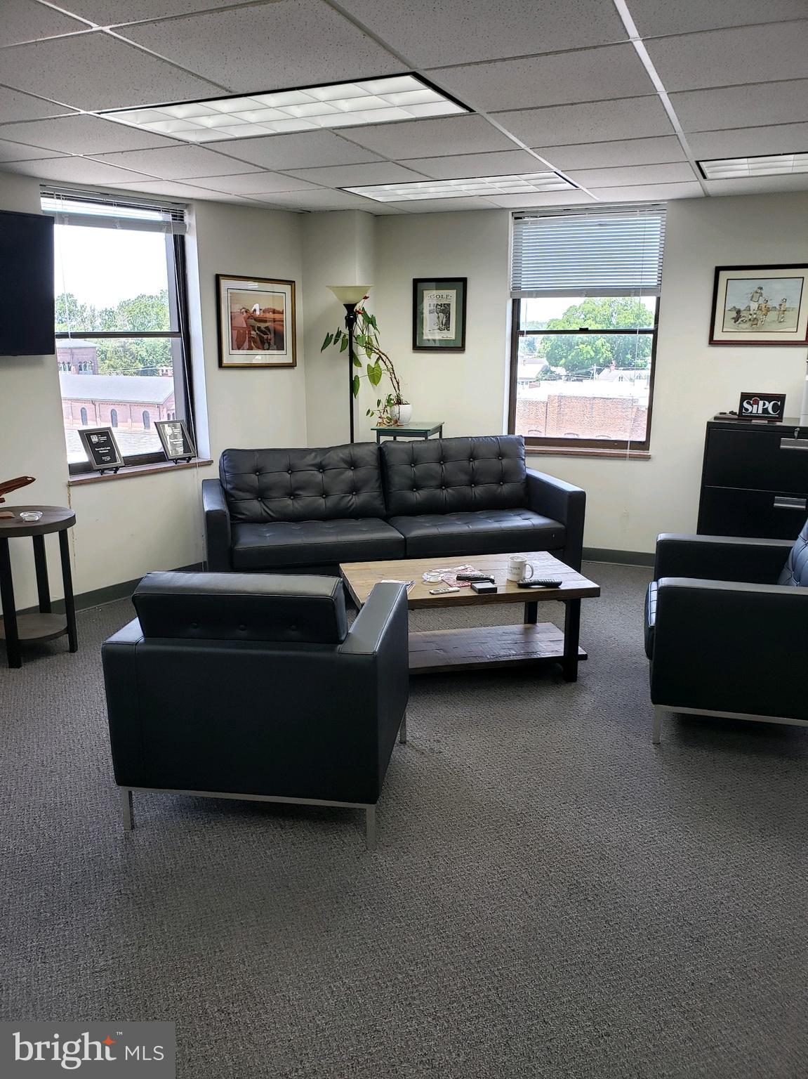 Executive office on the 7th floor penthouse of the former Wicomico Hotel over looking the corner of Main St and Division St directly next to the downtown Salisbury municipal parking garage, outdoor parking area, Unity Square, courthouse and all the restaurants the downtown area has to offer. This space consists of an open floorplan with a kitchenette and 1 private office or conference room depending on Tenant preference. Common areas include elevator lobby, restrooms and on large conference room. Co-tenants of this floor are Defense Attorney William Hall and General Practice Attorney Garrett Sheller. This opportunity is a Gross Lease and the only additional Tenant cost is their phone/data.