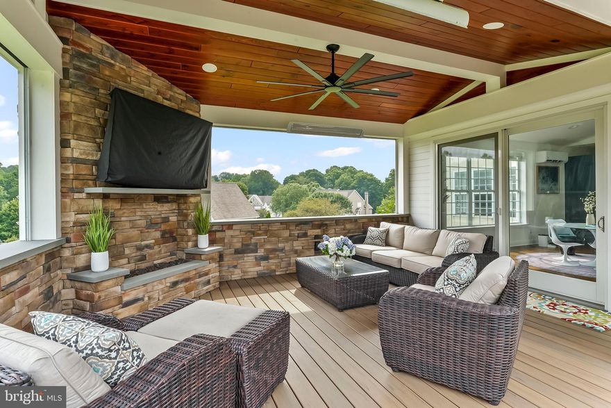 Chester County Living at it's finest!  This beautifully appointed home is located with easy access (almost walking distance) to the award winning town of Kennett Square and all of its shops and restaurants as well as Anson B. Nixon Park with easy access to Route 1 and points in Wilmington, Philadelphia and Maryland.  Public Water and Sewer, Natural Gas and the appointments and amenities one would want in an executive home.   Sitting on over an acre of land, owners have added a spectacular outdoor living area to fully take advantage of the land and vistas; from the expansive maintenance free decking to the enclosed area which boasts a gas fireplace, motorized screens, outdoor television, built in heat lamps, beautiful tongue and groove ceiling with ceiling fan and automatic lighting, this home is truly equipped to enjoy outdoor living in Chester County!  The outstanding updates continue inside.  From the moment you enter the home, you will appreciate the stunning OPEN CONCEPT living and dining rooms which are truly built to entertain.   The family room is just beyond the formal living room and provides a lovely spot to enjoy TV and relaxation.   The beautiful, contemporary kitchen features soft close custom cabinetry, beautiful stainless steel appliances, a large, eat-around center island with a waterfall quartz counter top, a large breakfast room with access to both the main deck and also the exterior enclosed fireplace space with skylights to further bring the outdoors in.   A large laundry/mud room, sizable office and a half bath complete the main level.   The lower level is an entertainment paradise or can be used as an in-law suite.  It has windows and a full, walk out door at grade and it features a recreation room area, a complete theater room, a room with a built in dry bar, mini-fridge, and full en-suite bathroom so that it can be used as a 5th bedroom,  and finally, a large fitness room.  The upper level features the primary suite and three additional bedrooms (one of which has its own en-suite bathroom) and a third full bathroom in the main hallway.  The primary suite is expansive with a walk in closet, a separate sitting room, tray ceilings in the primary bedroom area, and a stunning custom bathroom with a double sink vanity,  a soaking tub, separate walk in shower, and a separate fully enclosed toilet room.  The design choices throughout this home are exactly what today's buyers are looking for -- fresh and on point.   The condition of this home is immaculate.  Three new HVAC units in 2024, selected windows replaced, maintenance free decking and so much more.   Put this property on your tour and you will surely want to call it home.