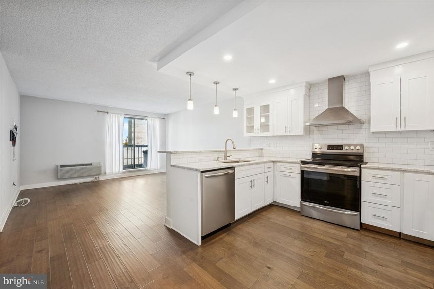 COMPLETE RENOVATION (2019) of Center City 1BR/1BA condo filled with magnificent views! Everything is newer with high-end, contemporary finishes throughout and a sophisticated, open design and flow. Unit sits in a lovely area of Center City facing Lombard Street with full vistas of Ben Franklin Bridge.. Large custom, granite and stainless steel, cook's kitchen, newer bathroom with top-of-the-line finishes, newer plumbing, newer electrical, newer hardwood floors, tiled floors, plush carpeting, ceilings with recessed and accent lighting, solid core doors and door casings, newer finished walls, and so much more! Attention to every detail. Sliding glass doors to large balcony with amazing views of full Center City skyline and Ben Franklin Bridge. Beautiful and stylish cabinetry (soft close) with under cabinet lighting and sleek crown molding. All top quality appliances including front load washer and dryer. Large bedroom. Custom outfitted walk-in closet. Underground parking in the building (monthly fee). Fully renovated state of the art fitness room (completed 2019). Full-service building with 24-hour doorman and security. Located in historic Headhouse Square near Society Hill and Queen Village with vibrant City energy, several of the City's best restaurants and meeting places, and mixed with lots of beautiful homes, architecture and quiet charm. Walkable to everything. Supermarket on ground floor of building. Low monthly condo fees.