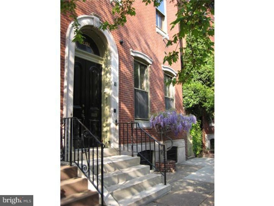 Location, location, location. The opportunity to own a 6,336 sq ft 1870's Italianate style grand mansion in the heart of Center City's most premiere residential neighborhood, Rittenhouse Square, is one not to miss.  The spaciousness of this elegant property will make you a proud owner continuing a tradition of those who have lived therein who appreciate its many gracious offerings. On a tree lined street, the light from the many brilliant windows floods the rooms providing captivating views into the neighborhood and through double original French doors to the private and secluded landscaped courtyard oasis with its magnificent magnolia and lush landscaping. Three exposures allow an abundance of windows yet this homes location mid block on an oversized lot allows the quiet refuge that corner properties of three exposures don't afford. Pristine grand entryway welcomes you to captivating 14' high ceilings and large gilt mirrors. The living room and formal dining room have grand chandeliers radiating charm that exude to every other room in this four story property. The spacious eat in kitchen has contemporary appliances and the charm of the original ceramic French double sink. The eight bedrooms, with many closets, and seven bathrooms en suite offer the owners and their family comfortable living accommodations in the grand manner. Lower level lounge and European steam bath. Totally upgraded physically this property awaits your personal decor and art work to give it your own signature style. 4900 sq ft w/o basement, 6336 sq ft w/basement. Just a few steps to Fitler Square and a few minutes walk to Rittenhouse Square. Ownership here is a moment in time. Seller is offering 1 year pre-paid parking at 22nd and Pine.