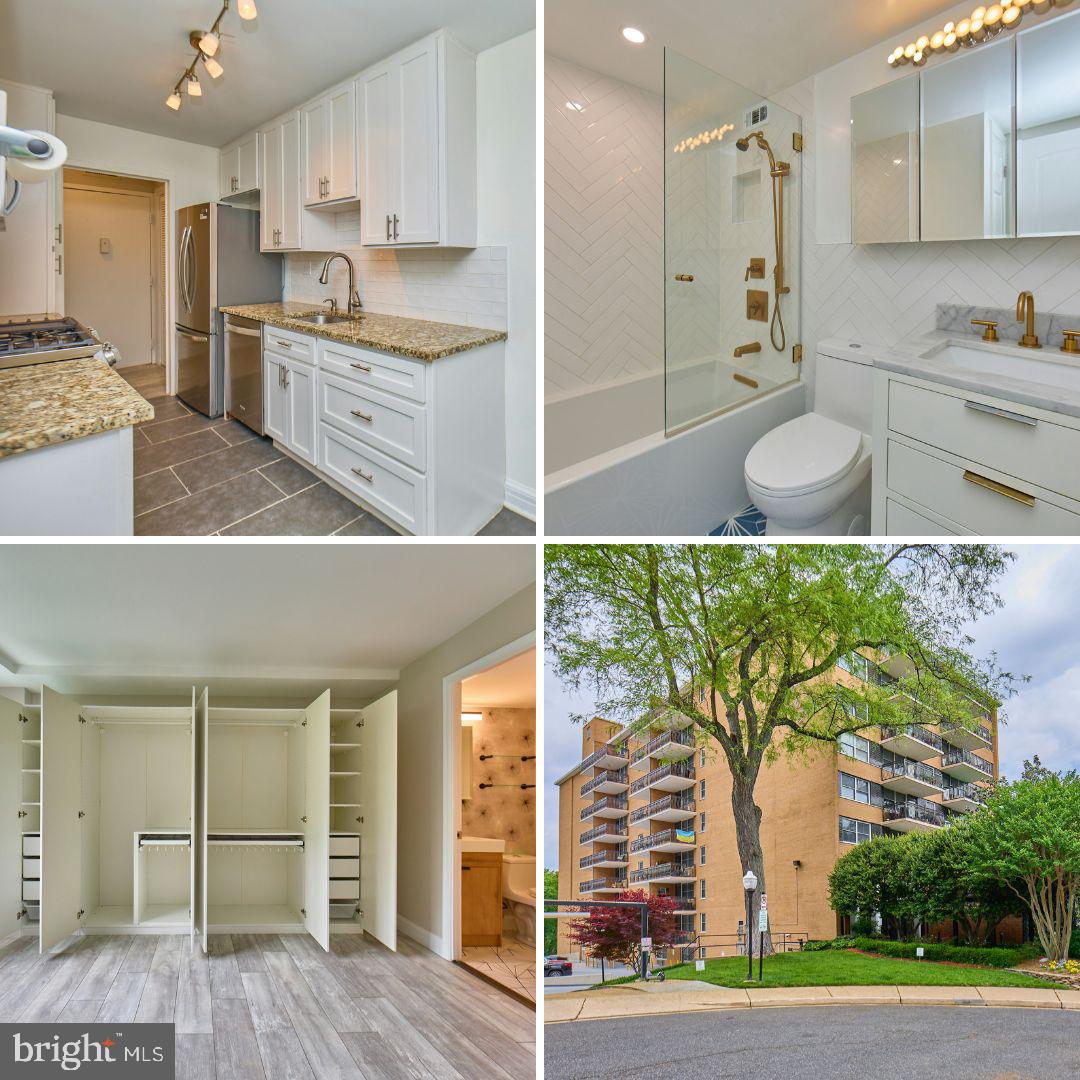 OPEN HOUSE SAT 10/25 from 11am -1pm Price perfection!  Ask about first time home buyer incentives/ grant possibilities. Condo life in Arlington doesn't get easier than this! This move in ready, freshly painted, 2 bedroom corner unit condo has been updated and improved and is ready for its new owner.   The kitchen was updated to include granite counters, refaced white cabinets, beautiful tile backsplash (2022), Range, dishwasher, refrigerator were replaced (2023), Microwave (2021), kitchen tile floors (2022).   Kitchen is opened up to have bar space seating for 2 as well as area for a large kitchen table.  The rest of the unit has LVP floors placed on top of the original parquet floors (also in fine condition).   A large 24' long living room that is a spacious space great for living or entertaining.   The interior is a quiet place with little sound of outside noise.
Both bathrooms in the unit have been gutted and renovated. The full bathroom was renovated in 2022 to include a new tub, flooring, complete tiling surround, new vanity, toilet, plumbing and light fixtures. Later a glass guard was added for ease and space.   The half bath was also gutted and renovated but in 2023 to include new tiling, toilet, vanity, plumbing, mirror & light fixtures.
This unit has so much storage space.  There is a large coat closet at the entry foyer, as well as a deep 7' long closet that is a perfect additional storage area. In addition both of the bedrooms having custom ELFA Shelving for maximum storage space, the primary bedroom has a custom wall of closets that conveys with the sale. It's a fantastic space for easily storing and organizing all your things. 
Off the living room there is the balcony that over looks the pool and the green space. It's a beautiful view.
Covered garage parking space conveys with the sale. - Others are often for rent in the building.
The condo dues are inclusive and include ALL UTILITIES  electric, gas, trash, sewer, recycling, pool, common space maintenance and more. The Courthouse Metro is 0.6 Miles from the building, bike path is right outside the front door, convenience and adventure are waiting!  THIS IS THE ONE!!