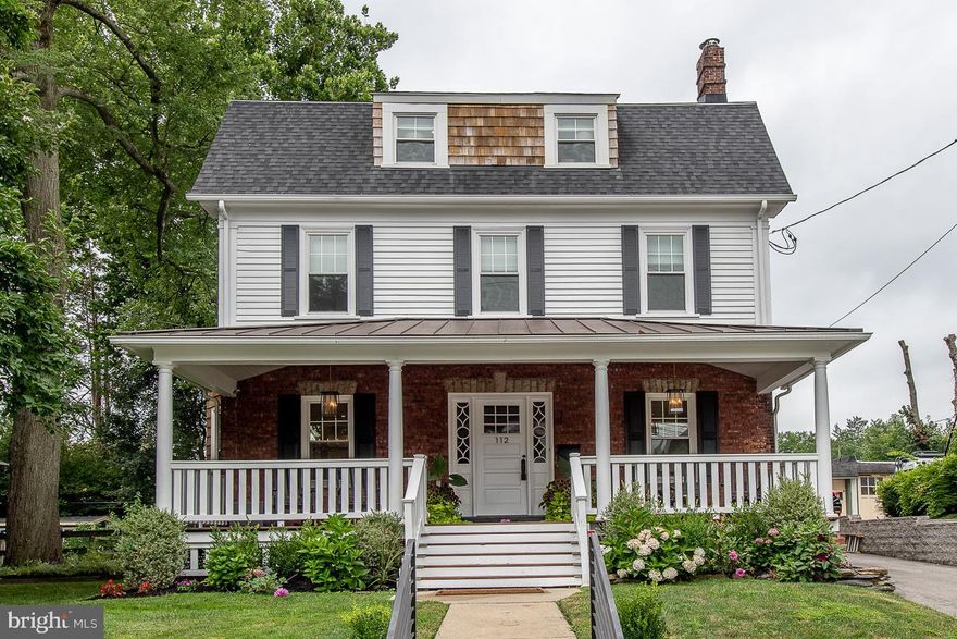 Welcome home to this stunning, move-in ready Dutch- Colonial, located in the highly desirable Narberth Borough that is a block away from everything...the train station, post office, bank, eateries, bars and a park!  Situated in the center of the block, this home has 3,000+ SF of updated living space.  Walk up to the beautiful covered mahogany porch and enter into the light and airy first floor. Open living room offers a cozy wood burning stove anchored by 2 custom storage benches as just one of the fabulous focal points in this room.  Enter into the main dining room and the family room from the wood/glass French doors adjacent to the main level family room living space.  The attention to detail in each room is well thought out by the current owners and out of architectural digest! Shiplap around fireplace and main level coat wall are eye-catching, exposed original brick wall to second level.  Gourmet eat in kitchen with black Quartz counter tops, custom backsplash, all new top of the line stainless steel appliances, center butcher block island and side butler pantry.  Powder room completes the beautiful main level. Access to spacious and fully fenced in backyard (leveled and perfect for family entertaining), private driveway for 4 + cars and EP Henry patio. Lots of large windows with new window treatments throughout main level bringing in the natural light.  The 2nd floor has three generously sized bedrooms with abundant closet space and upgraded large hall bath.  The third floor large master suite is its own private oasis with new walk in his/her custom closet along with another large closet, renovated gorgeous spa like master bath and cozy sitting area for additional home office space. Full lower level renovation in 2021 is fully finished with a magazine worthy laundry room, playroom and workout space AND radiant heat floors.  This sought after location is also minutes to Suburban Square, Wynnewood and Main line private and public schools.  Center City an easy commute via car or train!
