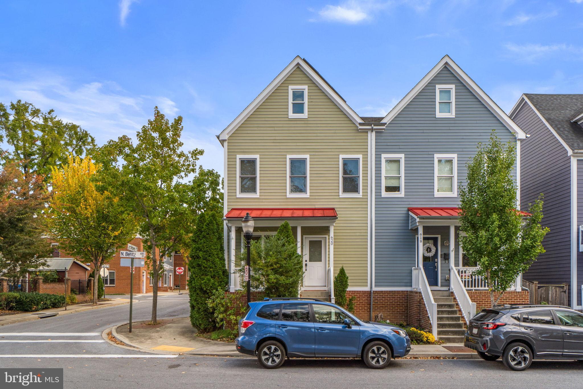 Welcome to 620 N. Bentz Street — a beautifully maintained 3-bedroom, 3.5-bath end-unit townhome ideally situated in the heart of downtown Frederick. Enjoy the convenience of being just steps away from Hood College, Frederick Health Hospital, and the city’s vibrant mix of shops, cafes, and restaurants. With direct public transportation to FCC, and other great destinations across Frederick. 
This energy-efficient home features solar panels to help lower your electricity bills and geothermal heating for year-round comfort. Inside, you’ll find a gourmet kitchen with a gas stove, a fully finished basement, and a loft-style primary suite offering exceptional space and storage. The home also includes central vac, in-unit washer and dryer, and modern finishes throughout.
Parking is a breeze with a private driveway behind the home, plus ample street parking nearby. With easy access to major commuter routes, this property combines city living with practical convenience.
Don’t miss the opportunity to lease this exceptional home in one of Frederick’s most desirable locations!