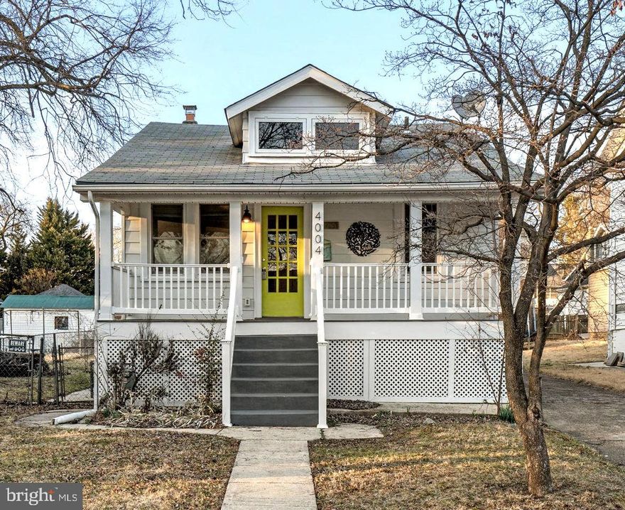 Fantastic location in the heart of Hyattsville Hills! An inviting front porch and a fully fenced rear yard. A bright open floor plan with classic Bungalow design, and modern updates. Two nice bedrooms and an updated full bath on the main level - and an open floor plan with large living and dining area. A bright eat in kitchen is in the rear - with a rear entrance and steps to the rear patio & yard.  The lower level is accessible from the inside and also has a private exterior side entrance. The basement has a full kitchen, private bathroom, a small living area, an office/ bedroom lots of closet space and separate exterior access. The home has been freshly painted and has been well maintained with many updates- including a full bathroom remodel upstairs, new Central Air (upstairs) and new mini splits in the lower level, Boiler has been replaced, electrical heavy up and a sub panel added to the lower level Both bathrooms have been updated, and BOTH kitchens have great cabinet space and lots of room. Windows are double paned vinyl sliders. This home is move in ready!! GREAT front porch for visiting with the neighbors and your friends. A large rear patio, and a fully fenced rear yard just waiting for the cool evenings to sit around the firepit with your friends!  Central A/C and radiator heat upstairs, and mini splits with baseboard heat in the lower level. 
Driveway parking for multiple cars, as well as on street parking. Wonderful location close to all Hyattsville has to offer! An affordable and move in ready home in the heart of Historic Hyattsville! Call listing Agent for a private viewing!