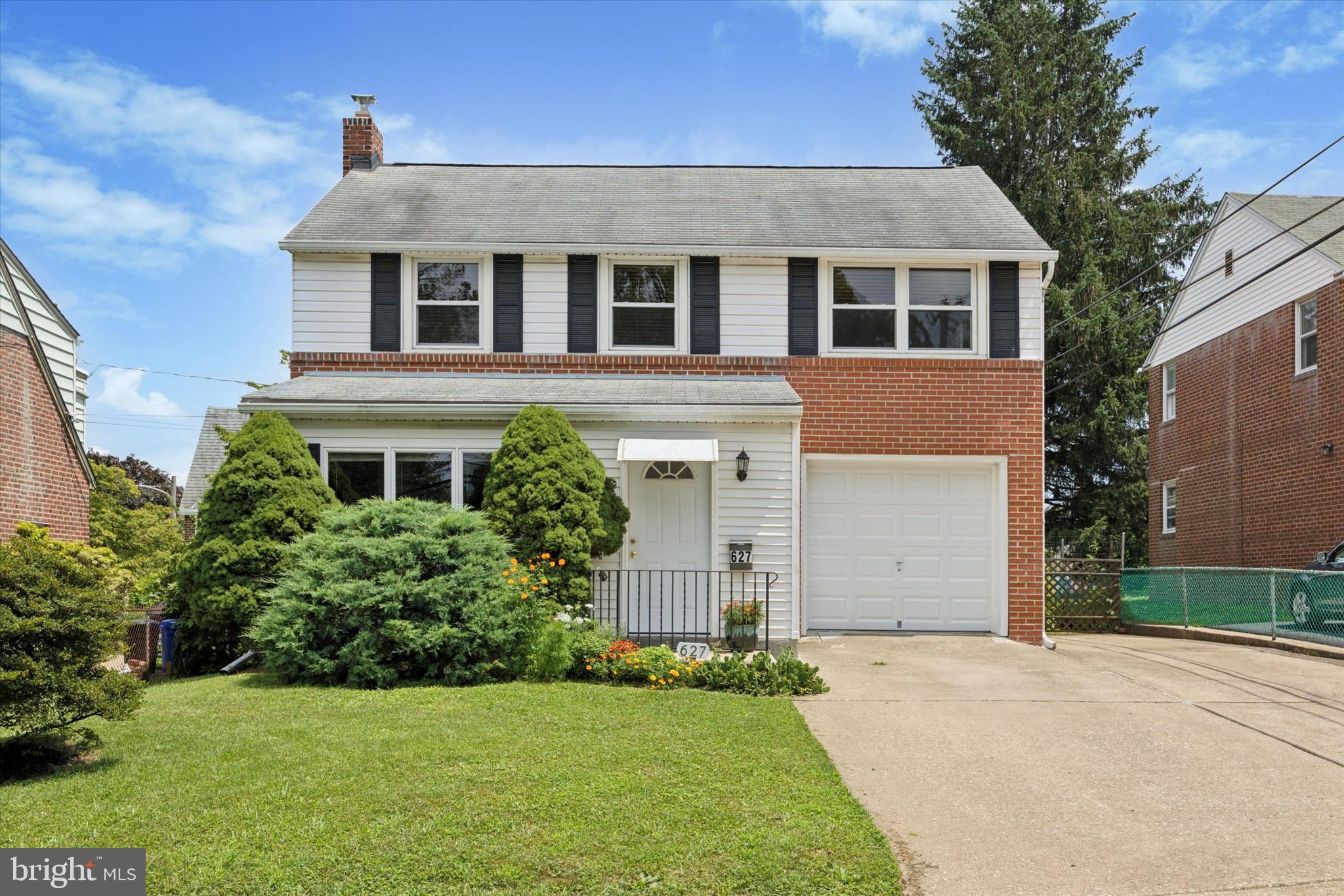 Introducing 627 N. Eagle Road! This very well maintained brick colonial offers a wonderful opportunity to own a detached single family home in Havertown! Walking up you’ll notice the double wide driveway with parking up to 3 cars, along with an attached storage garage with new garage door. A front addition increases the original foot print of the home and allows you to have a nice entrance/mudroom area with plenty of room for a den or small office space before entering the living room. Hardwood floors run throughout the first floor starting with the living room with recessed lighting and then the dining room with recessed lighting and built in cabinetry & bookshelves. A half wall with breakfast bar opens the dining room up to the galley kitchen with gas cooking, recessed lighting, under cabinet lighting and good counter space. A door off the back of the kitchen leads into an enclosed bonus room with vinyl plank flooring that could easily be converted into a conditioned space. This room offers a 16’ x 14’ area, once a storage garage by the previous owner, presents a fantastic opportunity for a great room by simply adding heat and/or central air. Doors off the room lead to a welcoming covered back porch that over looks the back yard and presents a great place to entertain and relax. The level back yard is fenced with several vegetable gardens, plenty of room to play and showcases a large shed with electricity, offering built in storage shelving and a work bench area. Heading back inside, stairs off the kitchen lead down to a nicely finished lower level with vinyl plank flooring, recessed lighting and full bath with stall shower (renovated in 2021), as well as, a laundry area and storage room. The second floor includes 3 good sized bedrooms with wall-to-wall carpeting (wood floors underneath) along with a nicely renovated hall bath with tub & tile surround (2021). The second bedroom also includes a very large closet that has the potential to be converted into a 3rd full bath if desired. Other great features of the home include newer hot water heater (2023), a high efficiency gas HVAC system (2019), insulated windows throughout, pull down stairs to attic storage space, and an attached storage garage that’s nicely finished with drywall and recessed lighting. Centrally located in Havertown, this home is very convenient to walk or drive to all Havertown has to offer including local parks (Paddock & Bailey Park), schools (the newly build Lynnewood Elementary School is just 3 blocks away), the YMCA, the Pennsy Trail, as well as, shopping and restaurants along Eagle Road both towards Oakmont and towards West Chester Pike, where you’ll find local grocery stores and plenty of other shops and restaurants at Manoa Shopping Center. Quick and easy access to publish transit and major thoroughfares including the Blue Route (476), Route. 3 (W. Chester Pike) and Route 1. Carefully and thoughtfully maintained and improved over the years, this home presents a great opportunity to move in and enjoy!