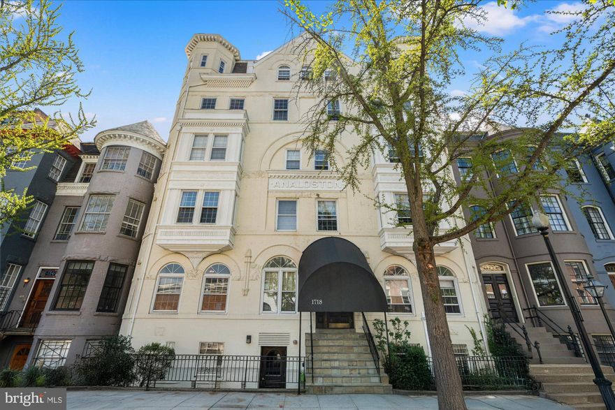 Step into this beautifully updated 1-bedroom, 1-bath condo nestled in one of D.C.’s most vibrant and sought-after neighborhoods. Featuring timeless exposed brick walls, gleaming hardwood floors, and a cozy wood-burning fireplace, this home combines classic character with modern comfort. All utilities included in the condo fee.

The sleek kitchen is appointed with granite countertops, recessed lighting, updated stainless steel appliances, pendant lighting, and soundproofing to ensure a relaxing cooking and dining experience. The spacious bedroom also offers soundproofing, along with blackout shades for comfort and privacy.  Storage is no issue thanks to a thoughtfully custom-designed closet and ELFA storage system that maximizes space and organization. 

Located just steps from Safeway, Whole Foods, countless restaurants, boutique shops, and Metro access, this condo offers unparalleled convenience in a lively, walkable community. Whether you're relaxing by the fire or enjoying all that Dupont Circle has to offer, this home is the perfect blend of comfort, style, and location.