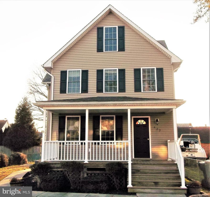 Large Colonial in downtown Perryville. Home was renovated in 2007.  Living Room, large Kitchen  with dining area, laundry room and powder room on 1st level.  2nd level consists of 2 BD's and a full bath, 3rd level  has 1 BD and  Full bath.  Covered front porch  perfect for summer evenings.  Back yard has some fencing, an outbuilding that could be used as a garage or workshop (As is condition) , and a  deck.  Back yard  accessible from alley.  Most rooms have been freshly painted.