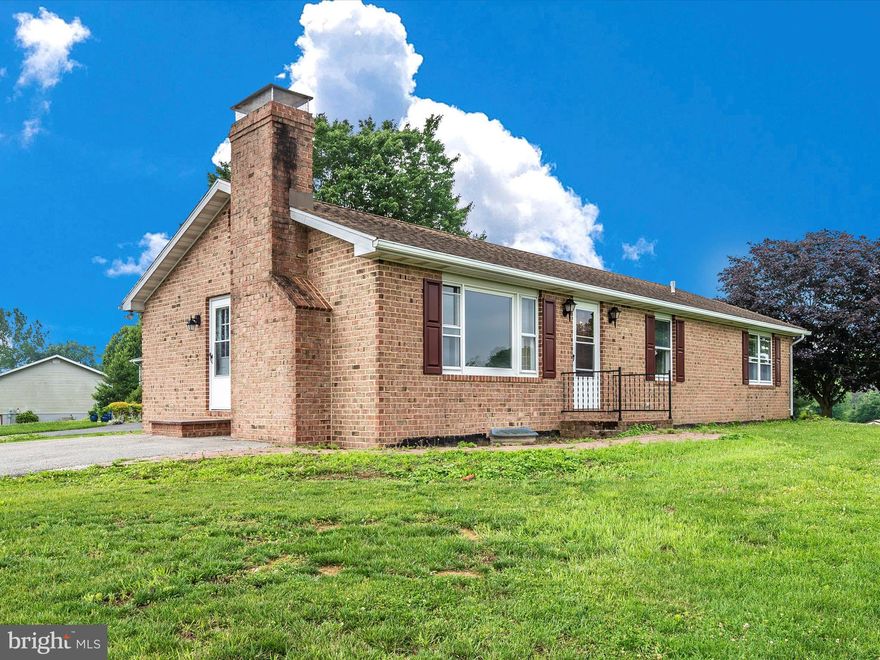 Come see this all brick, 4 bedroom, 3 bathroom rancher tucker away in historic Sharpsburg! Home sits on over a half acre boasting a massive brick fireplace in living room, updated appliances in kitchen and a master bedroom with bathroom on main level.  Fully finished basement with 4th bedroom and 3rd bathroom. Plenty of space for the man cave, kid's corner, or and indoor "she shed"! Home also comes with a 1 year warranty thru American Home Shield.