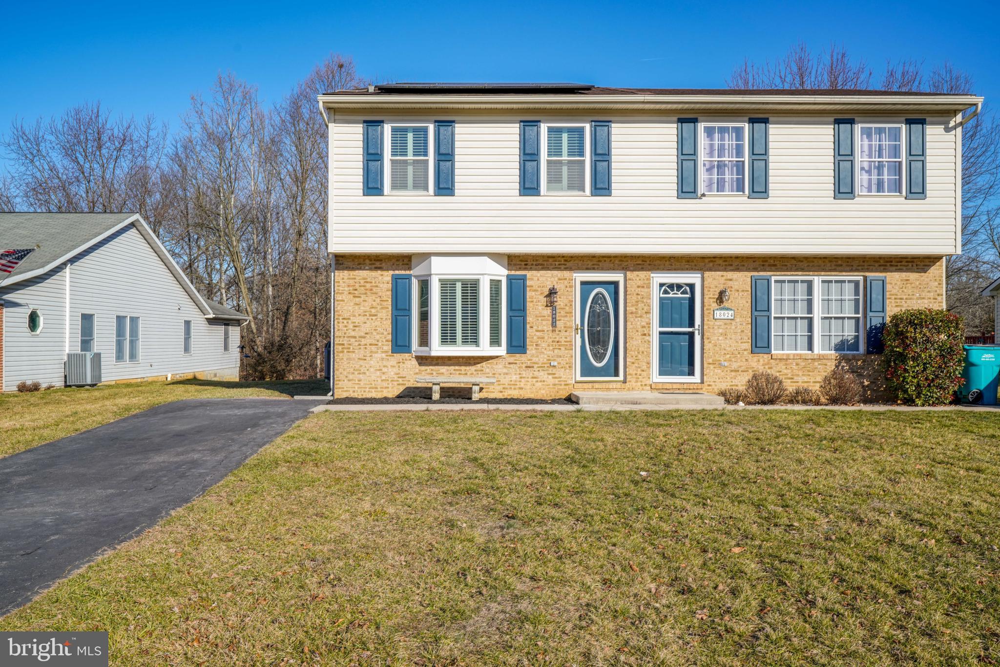 Welcome to this inviting Semi-Detached Home in Maugansville's Brewer Heights Community! 18022 Edith Ave offers charming ambiance and is freshly painted, ready for move-in. Situated conveniently near I-81, it provides easy access to shopping, dining, and the Hagerstown Regional Airport. Inside, you'll find three spacious bedrooms, a full bathroom, and a convenient half bathroom with ample closet space. Relax on the welcoming front porch or entertain on the attractive deck overlooking the expansive fenced backyard with mature trees and greenery. Hurry- schedule a showing today!