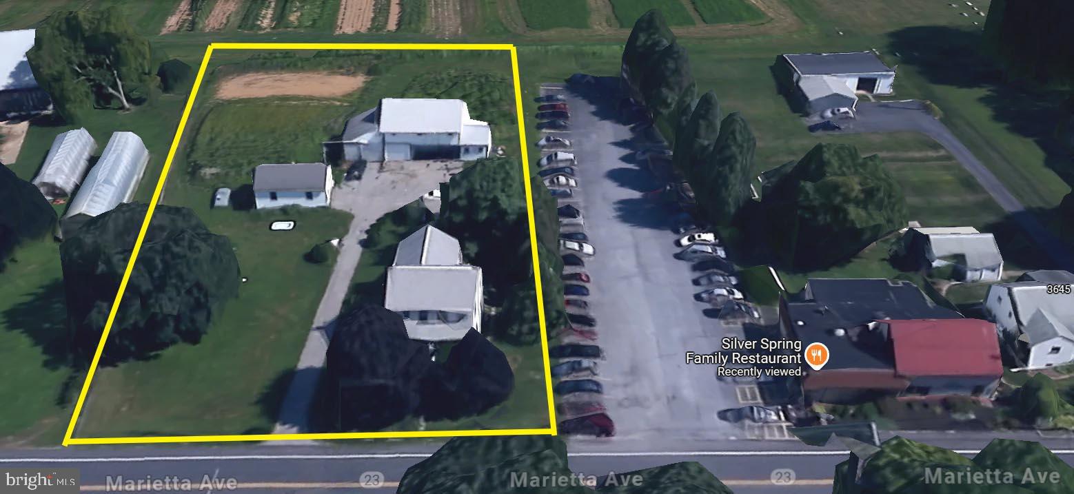 Tremendous potential for mixed use redevelopment. Renovate house to office or apartments. Barn and garage for business or service use. Calling all contractors! Property has been vacant for several years and is being sold ‘as is’. Property is located next to Silver Springs Family Restaurant, with road frontage along Route 23 (Marietta Avenue).