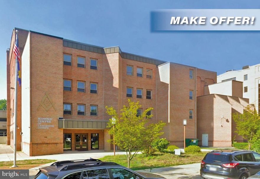 Nestled in the vibrant heart of Lancaster City, the Masonic Center offers an unparalleled opportunity for investors and developers seeking a property with exceptional visibility, walkability, and accessibility to downtown amenities, businesses, and attractions. This well-maintained structure stands out with 40 dedicated on-site parking spaces—a rare amenity in the city—supplemented by additional public parking in the adjacent Water Street Garage. Zoned Commercial Central Business (CB), the property is ideally suited for a wide array of commercial, institutional, or mixed-use developments, including offices, event venues, and educational facilities. Located within a LERTA zone, it provides significant property tax abatements on improvements, making it especially attractive for those seeking long-term value. The site’s placement in the Heritage Conservation District ensures that any development will harmonize with Lancaster’s rich architectural and cultural character. With a distinguished civic presence and historical significance—President James Buchanan was a member of this Lodge—the Masonic Center delivers a dignified setting for professional, civic, or cultural organizations.