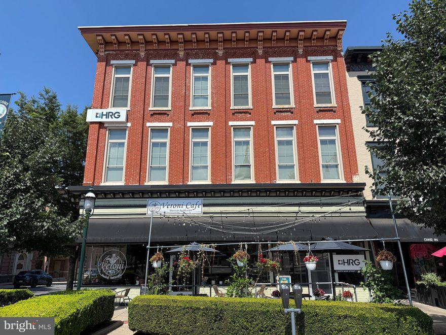 Beautiful historic Class A office space that overlooks the Chambersburg Square!  This office building has the best view of the Square and Courthouse than any other building.  This suite is on the second floor and consists of over 1,700 Sq Ft.  The building is ADA Accessible and has an elevator in the lobby of the building.  The suite is on the second floor and the space can be built out to meet tenants needs.  There are currently 4 offices, a kitchenette, 2 bathrooms, wide open space for cubicles, and a common area conference room.  The building is highly secure and doors are accessed by key fobs.  If you need a larger or smaller suite, we can accommodate that and  make the suite the size your business needs.  There is plenty of parking for the property with two Borough parking lots only being a short walk away.  It is a rare opportunity to be able to lease this space, so call today!