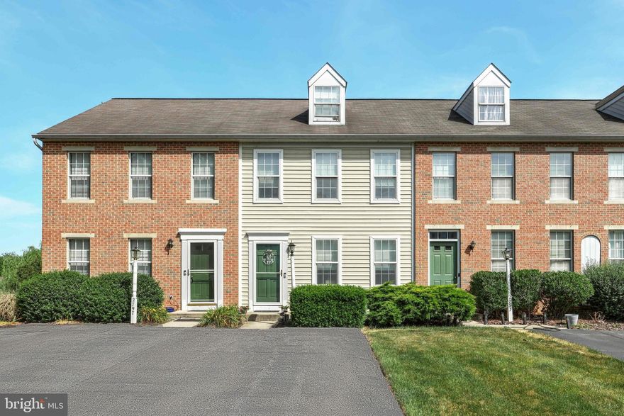 Great townhome features 3 bedrooms, 1.5 baths, with privacy hall to 3rd floor bedroom,  walkout basement, with stamped concrete patio and patio doors on two levels overlooking beautiful 8+ acre township park! New AC, new gas stove and transferable AHS warranty good through 11/23.  Basement has electric baseboard heat.  Super convenient to I-83 & US 30 in popular Central School District. Low taxes, low maintenance, high efficiency! Opportunity is  knocking.....