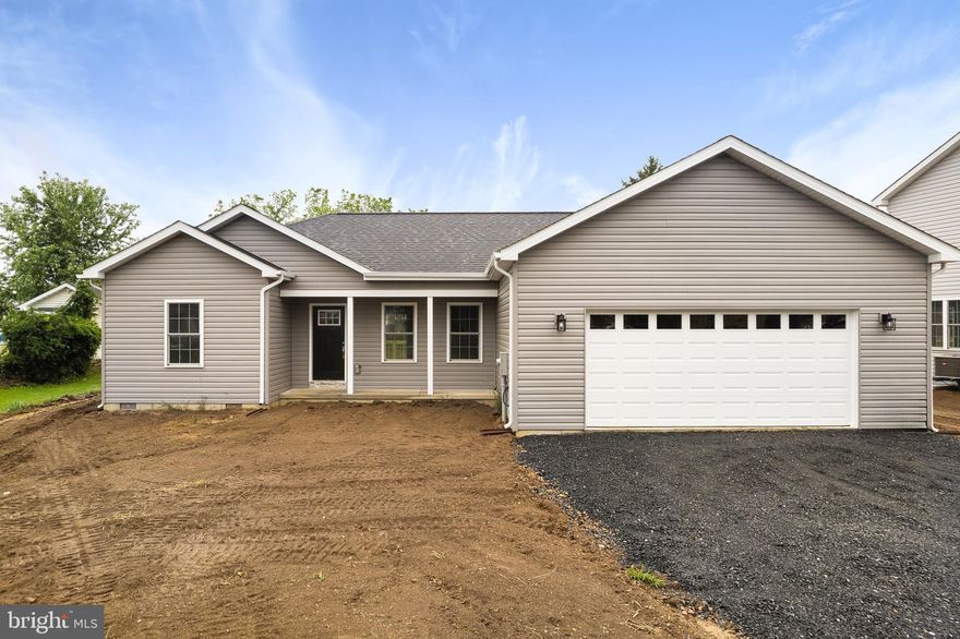 100% completed!!! Move in ready!!! Brand new Gorgeous 3 bedroom 2 full bath rancher with nice flowing floor plan and plenty of upgrades throughout.  Granite countertops, stainless steel Whirlpool appliances, LVP flooring in main living areas, carpet in bedrooms, garage opener, deck, and driveway will be paved. Set up showing today to see this gorgeous home.