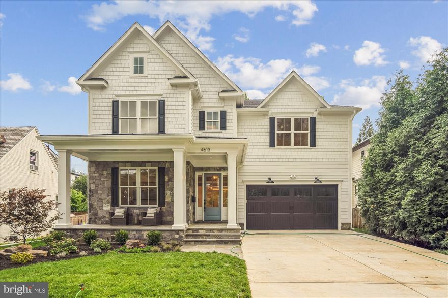 Welcome to this exquisite Arts and Crafts colonial in sought after West Chevy Chase Heights built by award winning Douglas Construction Group (Best Green Builder - Bethesda). A Studio Z Design with over 5,200 sq ft  on 3 finished levels, 5 Bedrooms and 4.5 Bathrooms with upscale finishes throughout. Sun drenched Dining Room, charming living room/office, elegant Family Room with Fireplace, Gourmet Chef’s Kitchen with high end appliances and center island, walk-in Pantry,  Breakfast Area, Butler’s Pantry, tech center, Mud Room with bench and cubbies and powder room all on the main level. The second level features a delightful primary suite with dual walk-in closets, a vestibule including built-ins and an exquisite spa bath with soaking tub, frameless glass enclosed shower and two separate vanities. 3 additional generously sized Bedrooms with walk-in closets, 2 more custom Bathrooms, an inviting Family/Homework-Study area and a large laundry room are also on the Second Level. The lower level includes a 5th bedroom, 4th full bathroom, spacious recreation room, exercise room and a dry bar with a beverage refrigerator. The covered porch off of the family room is perfect for entertaining! There  is also a rough in for an elevator. This home is in a prime location and is just steps away from restaurants and shopping! Part of the Bethesda Chevy Chase high school district!