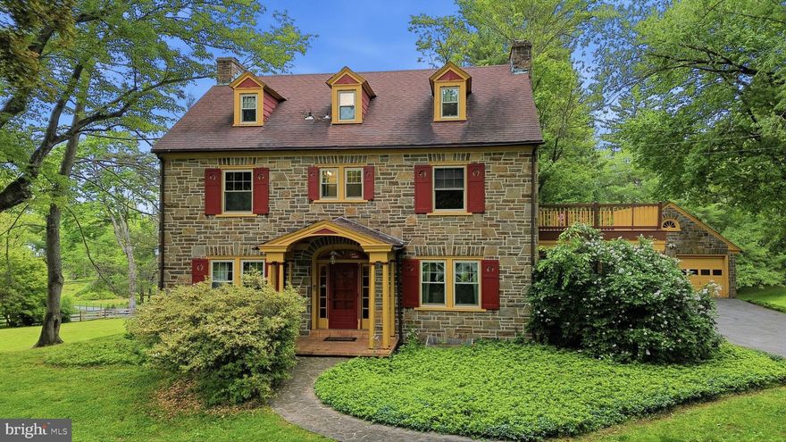 Timeless Chadds Ford estate filled with charm, character, and endless possibilities, set on over two picturesque acres in one of the Brandywine Valley’s most prestigious locations. Ideally situated just minutes from the Delaware state line along historic Kennett Pike, this exceptional  classic Chester County stone house offers 5 bedrooms, 4 full bathrooms, and 1 half bath across approximately 2,904 square feet of thoughtfully designed living space.
The main level features a gracious and inviting layout, highlighted by a formal living room with a walnut-lined wall and classic wood-burning fireplace, an elegant formal dining room, and a sunlit breakfast room with skylights that fill the space with natural light. An enclosed porch provides the perfect setting for year-round relaxation while overlooking the property’s serene surroundings.
The second level offers three spacious bedrooms and two full bathrooms, including a private primary suite and walk-in closet. The third floor adds two additional bedrooms and another full bath, creating ideal accommodations for guests, extended family, home offices, or flexible lifestyle needs.  All three levels feature hardwood floors and cedar-lined closets.
The finished basement, thoughtfully renovated in 2002, expands the home’s living and entertaining space and features a tile floor, bar area, a wall of built-in bookcases, a gas fireplace, large tool room, full bath, and a utility room for added convenience.
Outside, the beauty and privacy of the expansive grounds create a true countryside retreat with an aesthetic mix of mature trees and flowering bushes.  A detached two-car stone garage, long private driveway with a stone entranceway, and ample parking complete the property’s exceptional functionality.
Additional improvements include conversion to city water in 2000, while the original well house with electric service remains in place. The property is serviced by dual septic tanks, maintained annually.
Rich in local history, this remarkable setting lies within an area once traveled by British troops during the Battle of Brandywine, adding a meaningful connection to one of Pennsylvania’s most significant Revolutionary War landmarks.
Located in the heart of  Chadds Ford, this home is surrounded by the timeless beauty and cultural richness of the Brandywine Valley. Renowned for its rolling hills, historic estates, celebrated wineries, Longwood Gardens, and the legacy of the Wyeth family, Chadds Ford offers an unmatched blend of art, history, and countryside elegance.
A rare opportunity to own a distinctive property in sought-after Unionville-Chadds Ford school district — where classic Pennsylvania charm, rich heritage, and modern-day convenience come together in one extraordinary offering.