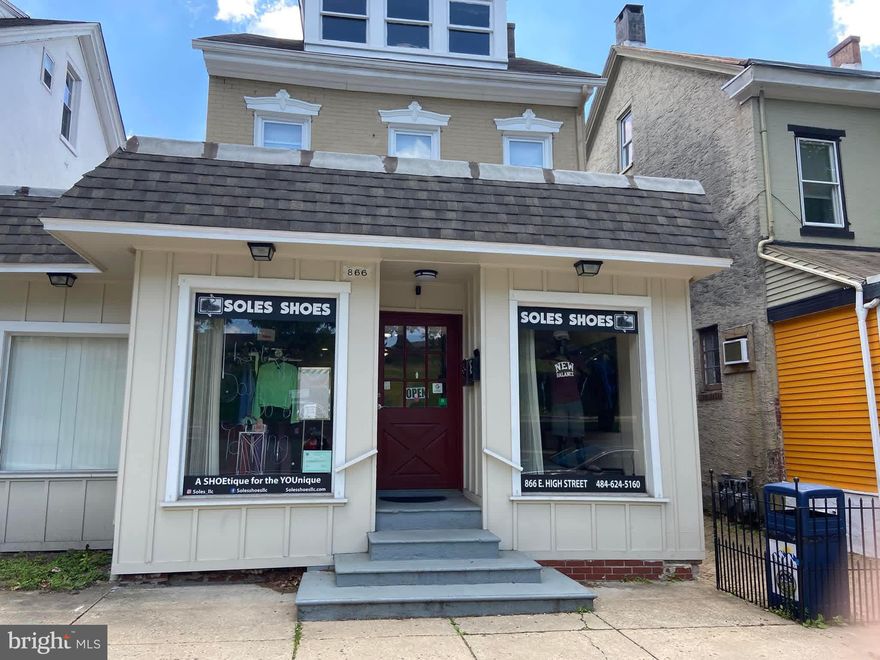 Outstanding investment opportunity in Pottstown, ideally located directly across from the prestigious Hill School. This charming mixed-use property is fully leased and generating steady income. The commercial storefront is occupied and operating as a retail space, producing $975/month. The spacious 3-bedroom, 2-bath residential unit is leased at $1,550/month. This is a turnkey, income-producing property in a high-demand location — schedule your tour today and add this solid performer to your portfolio!