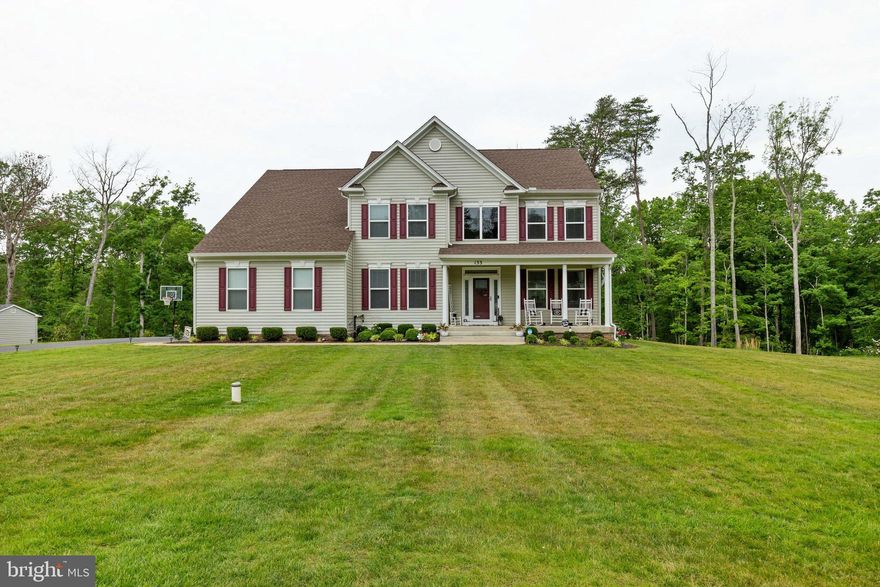 Grand living in Brooke Point Estates!  This spectacular home peacefully tucked away on a sprawling 1.5 acre lot backing to woods in Stafford, VA offers a perfect blend of luxury, space and convenience to enjoy.  With over 4,900 square feet of interior layout, this home has 3 beautifully finished levels with an abundance of appealing designs and upgrades.  Enter the home to a dramatic 2-story foyer and the welcoming main level featuring a large office-study; artfully designed living, dining and family rooms; and a dream gourmet kitchen with upgraded stainless steel appliances, center island, granite, and 42” wood cabinets.  The upper level features a grand primary room with walk-in closets and a spa-like bath with soaking tub, separate shower and ceramic tile.  3 more sizable bedrooms grace the upper level to include a private full bath in one, and another full bath in the hallway.  Retreat to the huge finished basement with a walk-up exit to the rear yard, a completed recreation room, full bath, ample storage, and space to build-out a media/fitness room or a 5th bedroom.  Relax in the fresh air on the front porch after work or on a weekend morning.  Additional pleasures:  Well water and includes a whole home water filtration system (no water bill); lawn irrigation system on front, sides and rear; alarm system; 2-car garage with auto-openers and extended driveway for 8+ cars; Ring Doorbell; wainscoting, main-level laundry, iron riser stair rails.  HOA includes trash service.  Electricity is on the nearby hospital grid.  Conveniently located very close to the VRE, I-95, RT 1, Embrey Mill Town Center, dining, recreation, and the future downtown Stafford Smart City.  More to see and experience.  Shows immaculate!  See virtual video tour in listing.  You’ll be proud to call this “Home”!