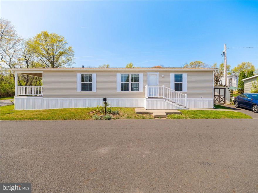 All Buyers must be pre-approved by Penn Valley Terrace. Apply to: Penn Valley Terrace; 4355 Trailwood Drive, Feasterville-Trevose, PA 19053. There is a $50.00 application fee. Must have a minimum credit score of 700, verifiable income and pass a background check. Lot rent is $840 a month and includes water, sewer, trash pickup and snow removal from main roads. Property being sold as is.

Welcome to your dream home at Penn Valley Terrace. This well-maintained manufactured home boasts 3 spacious bedrooms and 2 full bathrooms. Step inside to find a spacious living room that seamlessly flows into the dining area , perfect for entertaining and family gatherings. The bright kitchen provides ample storage and a separate laundry room adds to the convenience of this home. The main bedroom features a main bathroom , handicap accessible and large walk-in closet. Two additional nice-sized bedrooms with walk-in closets  provide flexibility for family, guests, or even a home office. The exterior features include a large maintenance free covered porch and a large storage shed. Brand new carpet throughout .  Roof replaced 2017 along with stairs.  Freshly painted.  Don't miss your chance to own this exceptional home.