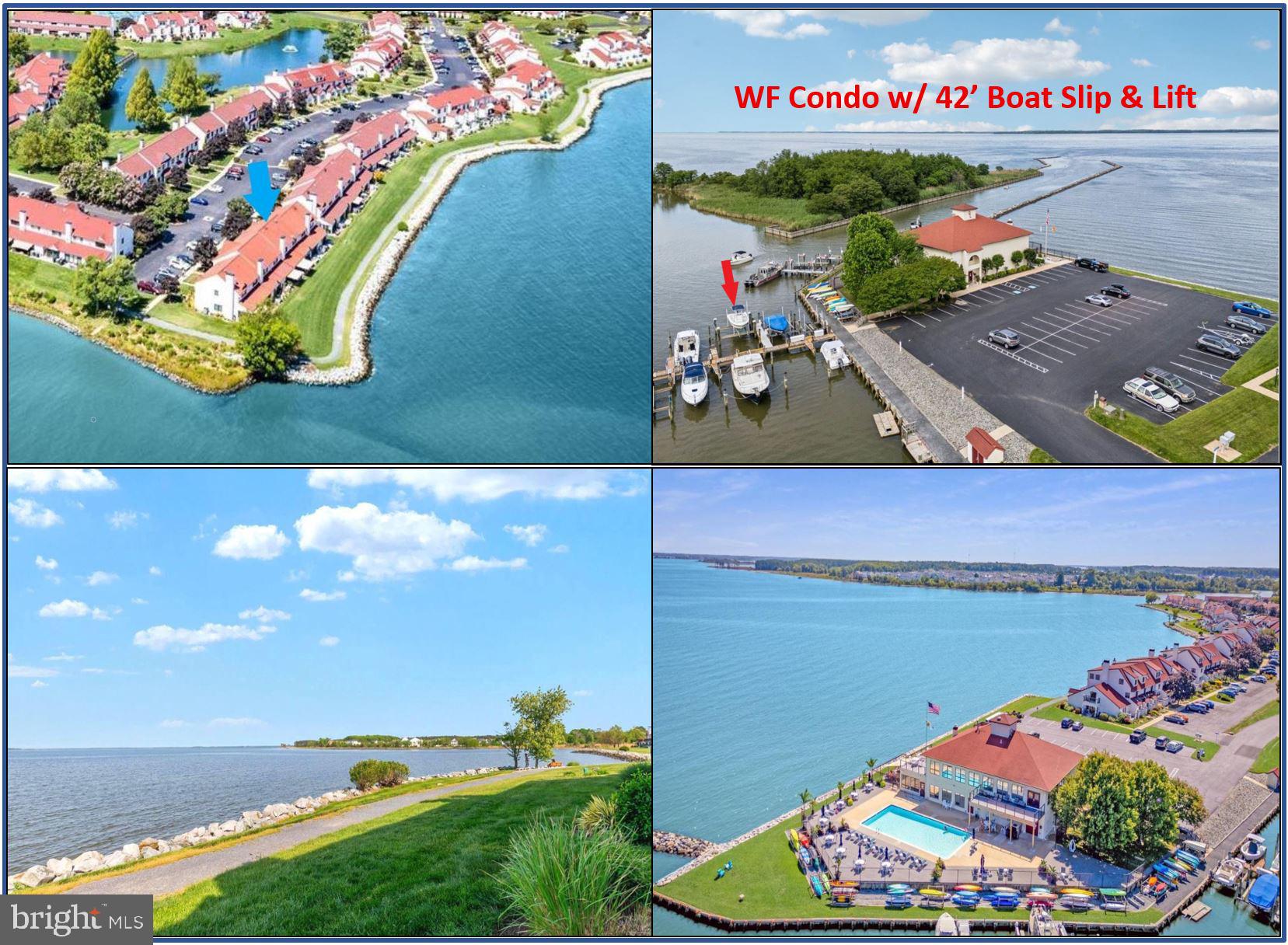 Enjoy resort style living every day in the gorgeous waterfront condo. 42' boat slip w/ water/electric & 25K lb magnum lift conveys - WOW!! Watch the sun & moon rise as you sip your favorite beverage or entertain as everyone will want to come visit you now. Professional pics coming soon. This sought after townhome/condo has extensive view of the Chester River & Eastern Neck Island. The owner has updated & made this place like no other. Soundproof quiet rock, custom barn doors throughout, gourmet kitchen with granite counters, soft close maple cabinets, Acacia wood floors, newer HVAC, remote full blind for back windows (heat & light senses), custom plantation blinds, bathrooms boasts stone walls, custom ceramic, jacuzzi tub, walk in shower, keypad entry door, remote awning that senses wind, hardscapes to enjoy the views and so much more! The cross island bike/hike trail is nearby along with restaurants, medical and shopping. Come check out your new home!