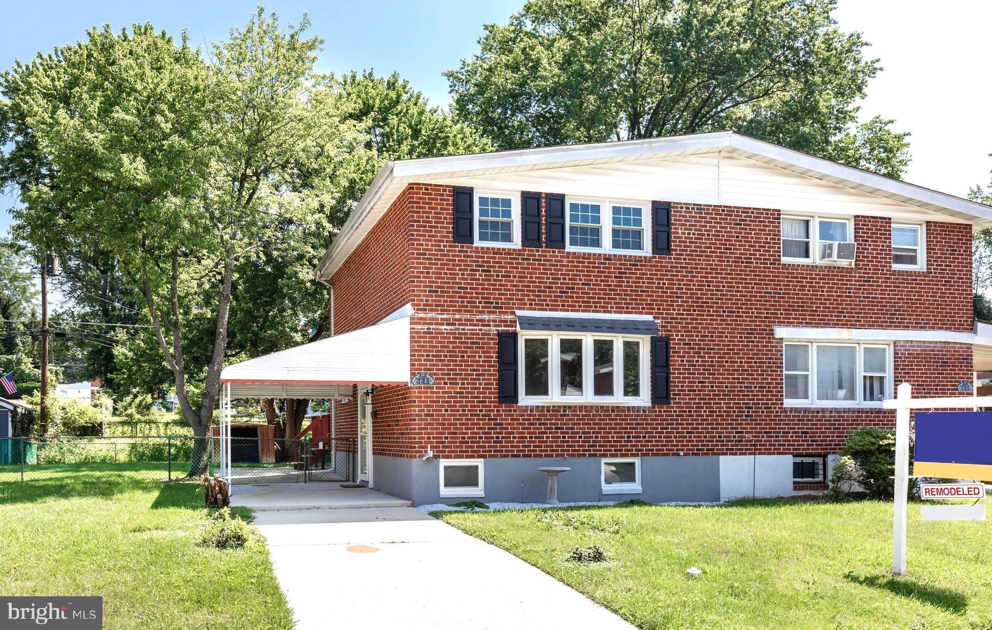 Seller says, BRING YOUR OFFER
Welcome to 6641 Marott Dr in Baltimore County. This spectacular, move-in ready single-family dwelling has been remodeled & updated and is waiting for you to make it your own. With modern amenities and stylish finishes throughout, this residence offers everything a family could desire.
**Property Features:**
**New Roof:** Enjoy peace of mind with a brand new architechal roof
**Stunning New Kitchen:** Cook and entertain in style with stainless steel appliances, new cabinets, and an elegant granite countertop.
**Luxurious Flooring:** New Luxury Vinyl Plank (LVP) flooring paired with plush carpet throughout, providing comfort and durability.
**Finished Basement:** The remodeled basement features a full bath with a tasteful tile surround, perfect for guests or 4th bedroom.
**Fenced-In Backyard:** Enjoy complete privacy in your fenced-in backyard, ideal for kids, pets, or hosting gatherings on the updated deck.
Conveniently located to schools, parks, shopping, and more. Whether you're a family looking for space or a couple seeking modern comforts, this property is a must see!