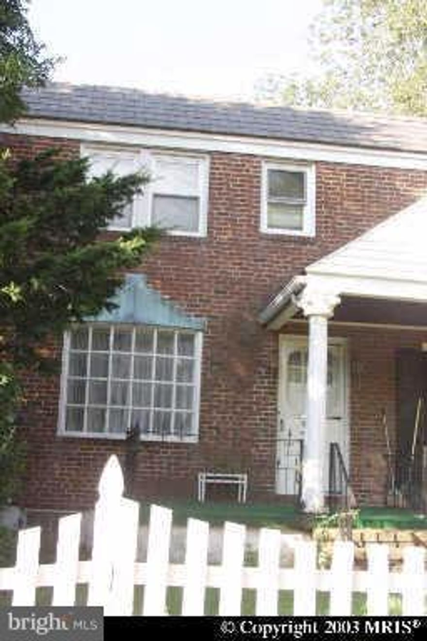 Fannie Mae Homepath Property.  Wonderful chance to own this value priced home.  Enjoy nice room sizes, wood floors, and ample rear yard.  The front porch is perfect for warm weather outdoor living space.  Use the unfinished basement as added storage or finish for more living space.  A convenient location, just a short drive to Downtown Baltimore!
