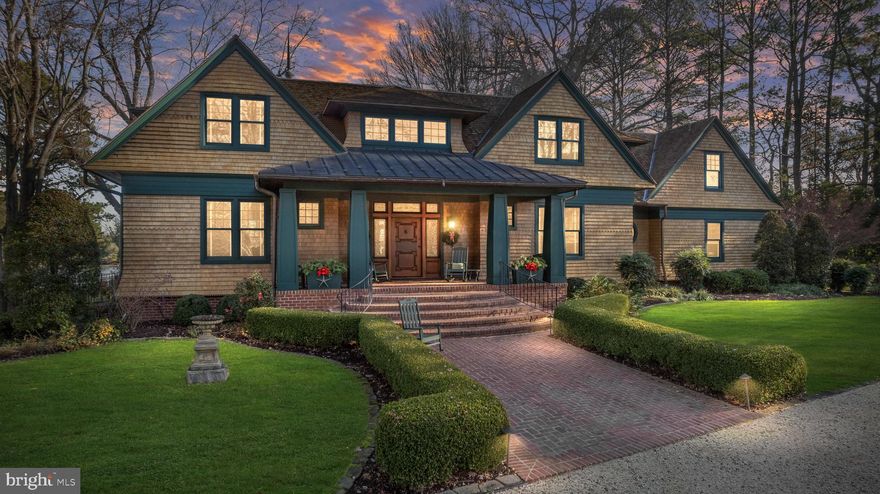 Welcome to The Merryland!  A magnificent waterfront home located in the sought-after neighborhood on Goose Neck Road! This expansive cedar-shake home designed by Architect Charles Goebel is perfectly sited on a 2.35 acre lot on Plain Dealing Creek with a deep water dock of  4.5-5' mlw.  It is reminiscent of the original McKim, Mead and White Cottages of Newport illustrating quality construction and craftmanship with added distinctive architectural features of bell curves and eyebrows!  This home boasts over 6000 sq feet of living space and has been meticulously maintained!  The water views are fantastic  as are the  many waterways to explore by boat!  Come enjoy life on the Eastern Shore!    
This is a must see for the quality & detail  of the craftmanship!